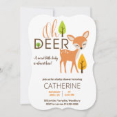 Oh Deer Woodland Forest Baby Dusche Einladung (Vorderseite)
