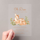 Oh Deer Woodland Forest Baby Shower Acryleinladungen (Insitu (Handheld))