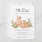 Oh Deer Woodland Forest Baby Shower Einladung (Vorderseite)
