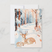 Oh Deer Woodland Thankyou schneit viel Baby-Dusche Dankeskarte (Rückseite)