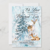 Oh Deer Woodland Tiere Winter Frieden und Liebe (Vorderseite)