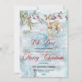 Oh Deer Woodland Tiere Winter Frohe Weihnachten (Vorderseite)