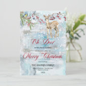 Oh Deer Woodland Tiere Winter Frohe Weihnachten (Stehend Vorderseite)