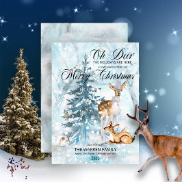 Oh Deer Woodland Tiere Winter Frohe Weihnachten