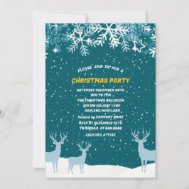 Oh Deer Woodland Tiere Winter Weihnachtsfest Party Einladung