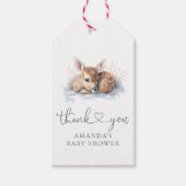 Oh Deer Woodland Winter Baby Dusche Geschenkanhänger (Vorderseite)