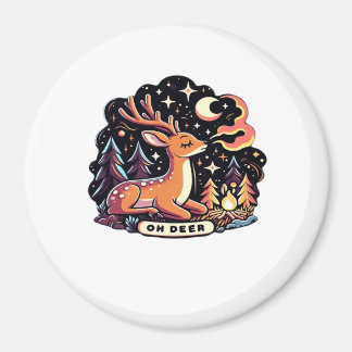 Oh Deer Zeitgenössischer Grafikstil Magnet