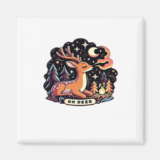Oh Deer Zeitgenössischer Grafikstil Magnet