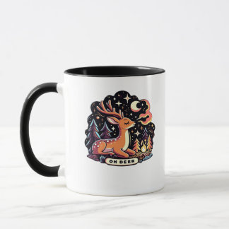 Oh Deer Zeitgenössischer Grafikstil Tasse