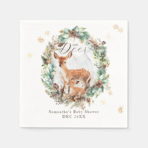 Oh Dei Winter Woodland Schneeballdusche Serviette