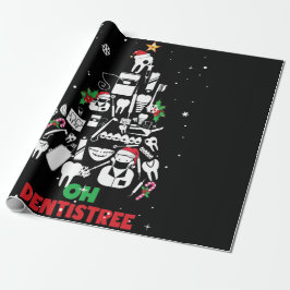 Oh Dentistree Dentist Dental Teeth Christmas Tree Geschenkpapier