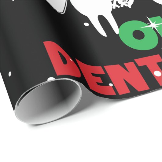 Oh Dentistree Dentist Dental Teeth Christmas Tree Geschenkpapier (Rolleneckpunkt)