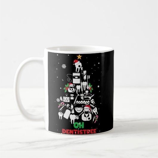 Oh Dentistree Dentist Zahnzähne Weihnachtsbaum Kaffeetasse (Links)