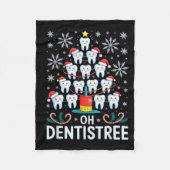 Oh Dentistree - Funny Christmas Tree Dental Hygien Fleecedecke (Vorderseite)