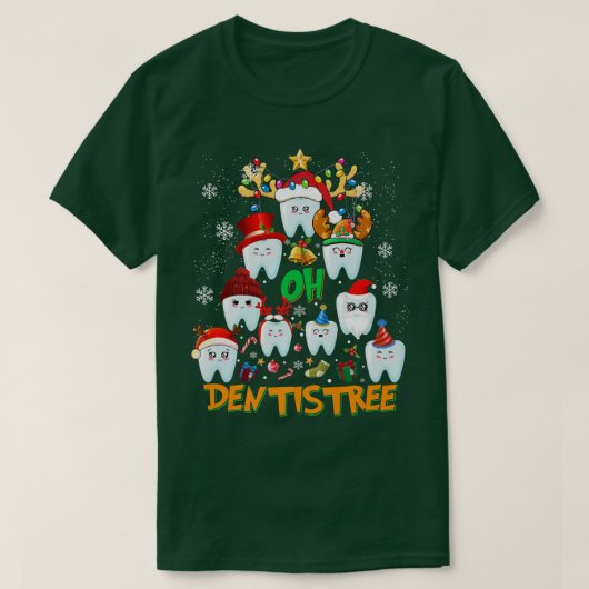 Oh Dentistree Funny Christmas Tree Dental Hygiene T-Shirt (Design vorne)