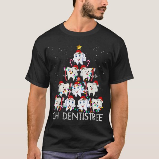 Oh Dentistree Funny Xmas Weihnachtszahnärztin Dent T-Shirt (Vorderseite)