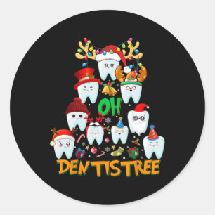 Oh Dentistree Spaß Weihnachtsbaum Zahnhygiene Xm Runder Aufkleber