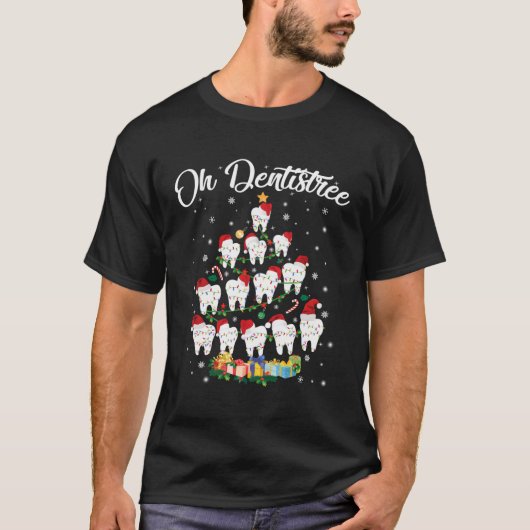 Oh Dentistree Weihnachtsmannmütze Weihnachtsbaum F T-Shirt (Vorderseite)