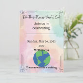 Oh, der Ort, an dem du Abschluss einladen wirst Ankündigung (Stehend Vorderseite)