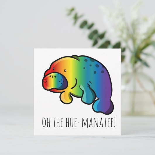 Oh, die hue-manatee Grußkarte Karte (Stehend Vorderseite)