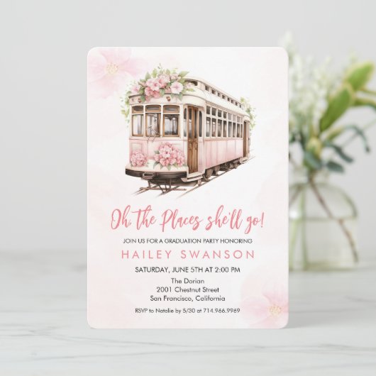 Oh, die Orte, an denen sie einladen wird Einladung (Stehend Vorderseite)