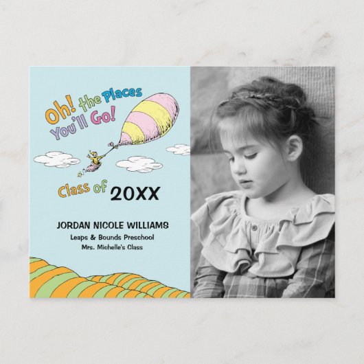 Oh, die Orte, an die du gehen wirst! Ankündigung d Postkarte (Vorderseite)