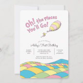 Oh, die Orte, an die du gehen wirst! | Mädchen zum Einladung (Vorderseite)