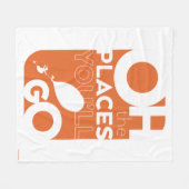 Oh, die Orte, an die du gehen wirst! Orangefarbene Fleecedecke (Vorderseite (Horizontal))