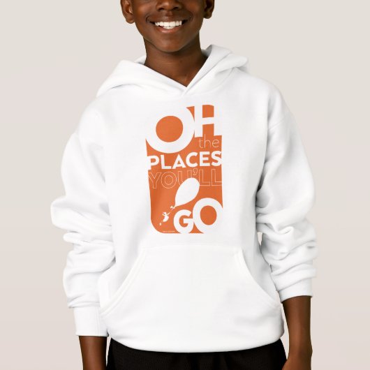Oh, die Orte, an die du gehen wirst! Orangefarbene Hoodie (Vorderseite)
