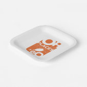 Oh, die Orte, an die du gehen wirst! Orangefarbene Pappteller (Gewinkelt)