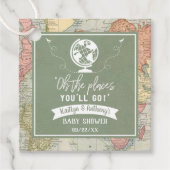 "Oh, die Orte, an die du gehen wirst!" Reisekarte Geschenkanhänger (Vorderseite)