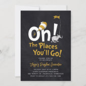 Oh, die Orte, an die du gehen wirst! Retro-Abschlu Einladung (Vorderseite)
