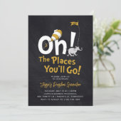 Oh, die Orte, an die du gehen wirst! Retro-Abschlu Einladung (Stehend Vorderseite)