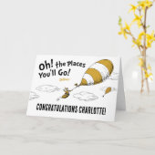 Oh, die Orte, an die du gehen wirst! Retro-Abschlu Karte (Gelbe Blume)