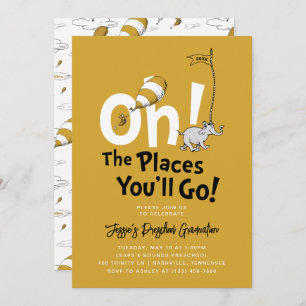 Oh, die Orte, an die du gehen wirst! Retro Gold Ab Einladung
