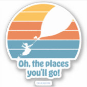Oh, die Orte, an die du gehen wirst! Retro Sunset Aufkleber (Vorderseite)