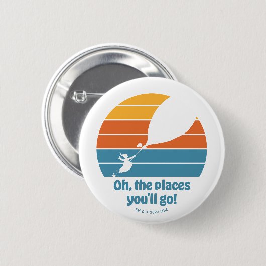Oh, die Orte, an die du gehen wirst! Retro Sunset Button (Vorne & Hinten)