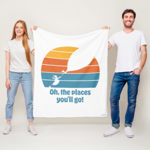 Oh, die Orte, an die du gehen wirst! Retro Sunset Fleecedecke