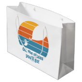 Oh, die Orte, an die du gehen wirst! Retro Sunset Große Geschenktüte (Rückseite Schrägansicht)