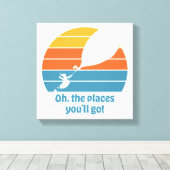 Oh, die Orte, an die du gehen wirst! Retro Sunset Leinwanddruck (Insitu (Holzboden))