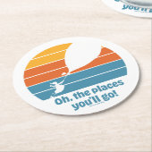 Oh, die Orte, an die du gehen wirst! Retro Sunset Runder Pappuntersetzer (Angewinkelt)