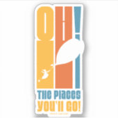 Oh, die Orte, an die du gehen wirst! Tall Retro Ty Aufkleber (Vorderseite)