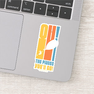 Oh, die Orte, an die du gehen wirst! Tall Retro Ty Aufkleber