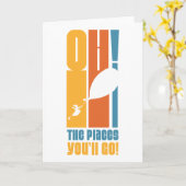 Oh, die Orte, an die du gehen wirst! Tall Retro Ty Karte (Gelbe Blume)