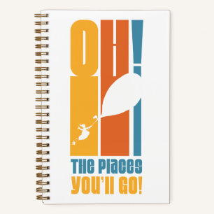 Oh, die Orte, an die du gehst! Hohe Retro-Typograf Notizblock
