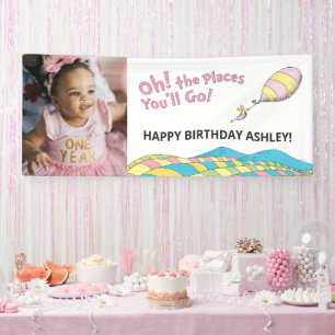 Oh! Die Orte, an die du gehst! Mädchen-Geburtstag Banner