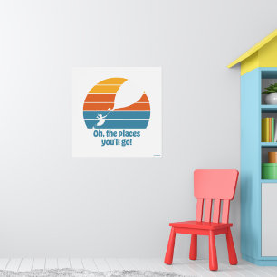 Oh, die Orte, an die du gehst! Retro-Sonnenunterga Poster
