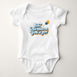 Oh, die Orte, an die du gehst! Zitat mit Luftballo Baby Strampler