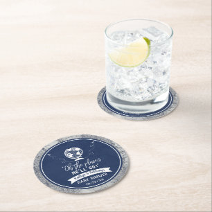 "Oh, die Orte, an die er gehen wird!" Reisekarte K Runder Pappuntersetzer