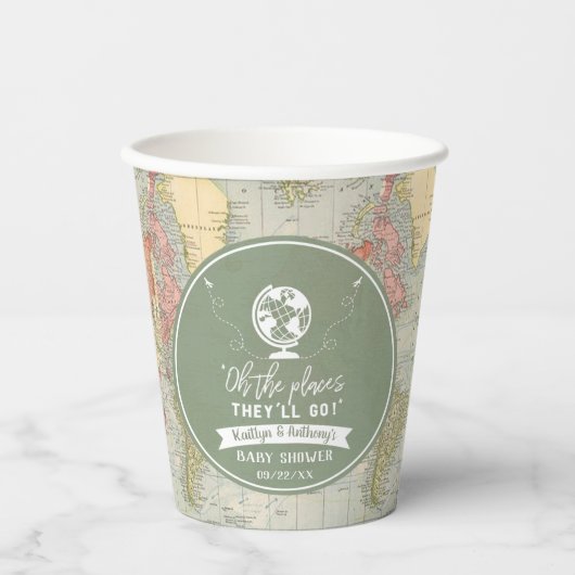 "Oh, die Orte, an die sie gehen werden!" Reisekart Pappbecher (Vorderseite)